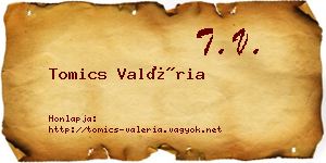 Tomics Valéria névjegykártya